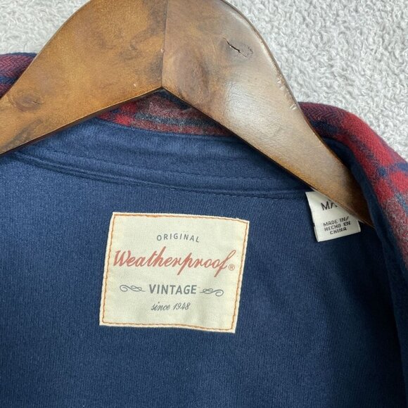 NEW Weatherproof Vintage Men's M Plaid Button-Down Shirt Jacket side pocket - Picture 6 of 11